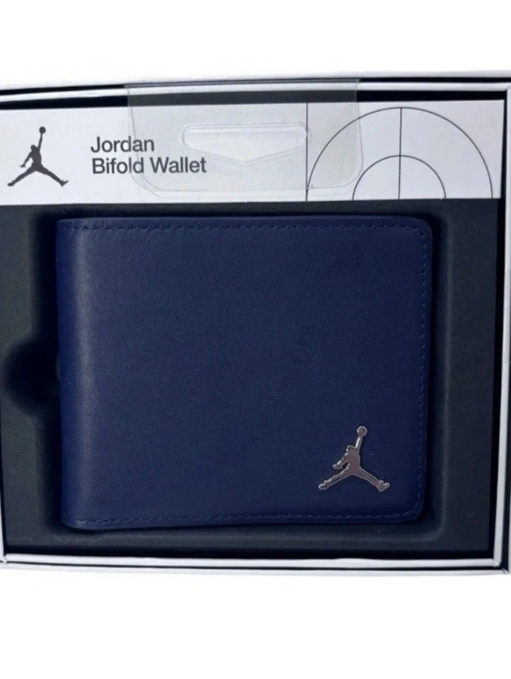 NWT Jordan Blue Men’s Bifold Wallet with Silver Jumpman Logo